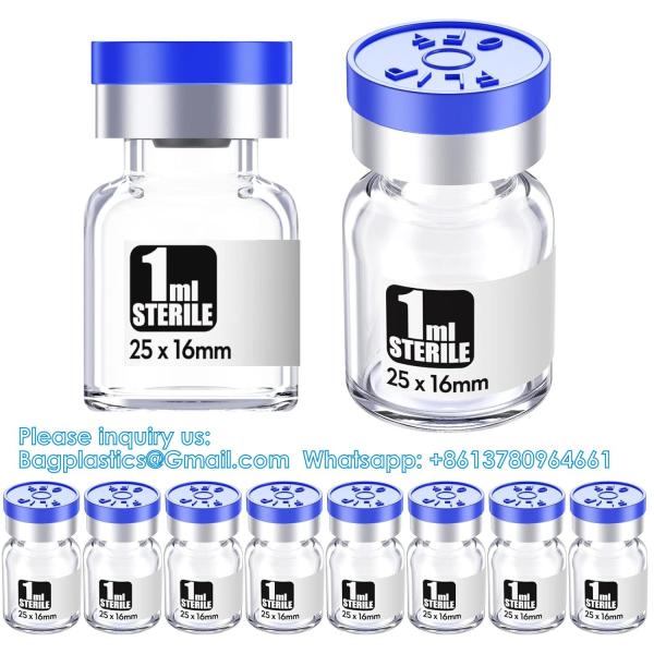 Sterile Empty Vials With Self Healing Injection Port, With Flip Off Aluminum Cap,Sterile Package (30ml,10)