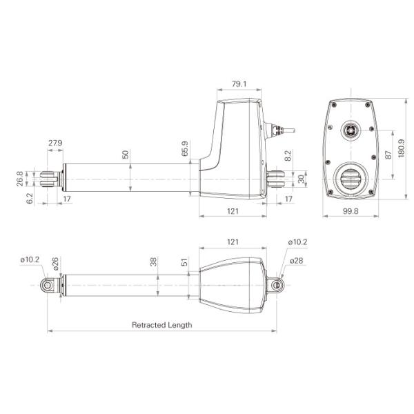 High-Force 1000KG 24V DC Actuator IP66 Waterproof Motor For Medical & Industrial System