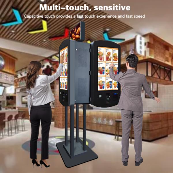 32inch Dual-Sided Capacitive Touch Nvidia Chipset Payment Ordering Kiosk with LED Light Box