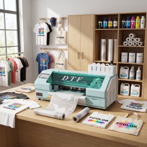 FCOLOR Factory Delivery DTF Machine Film Printer Heat Transfer Printing T Shirt Printing Xp600 Printer Head A3 DTF Printer