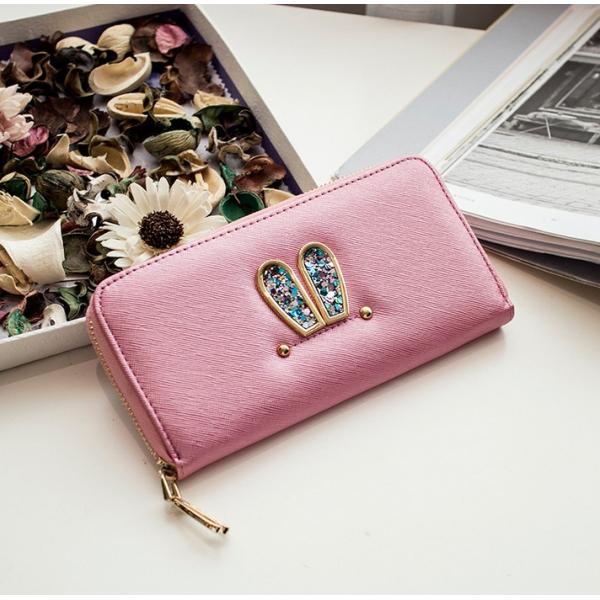 2016 new Korean simple fashion student Ms. cute rabbit long paragraph two fold wallet women