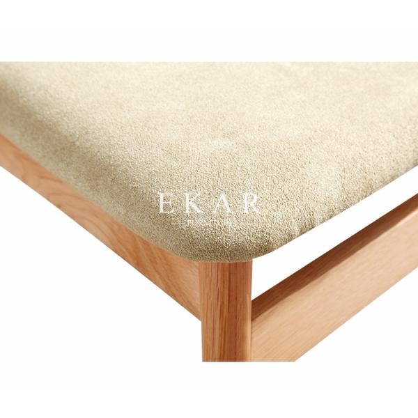 Oak Wood Upholstered Fabric Modern Dining Chair