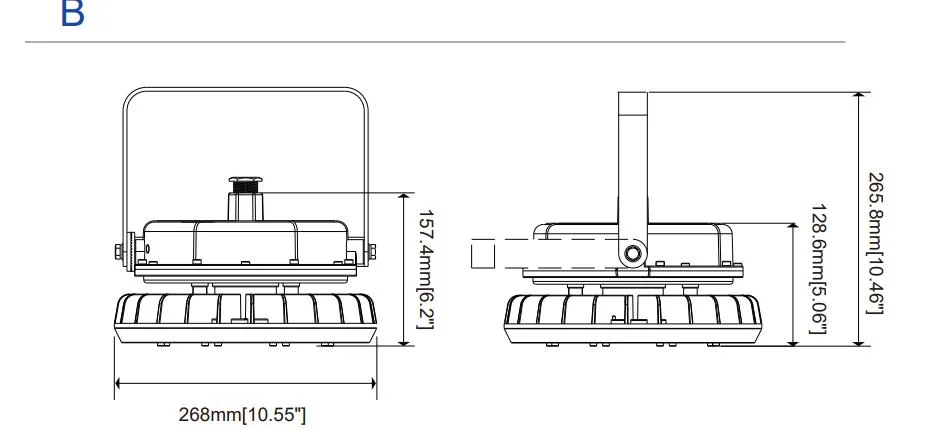Светодиодный взрывозащитный свет ATEX сертифицированный High Bay Area Hanging Wall Mounted Zone 1 Zone 2 LNG Gas Station Нефтяная промышленность