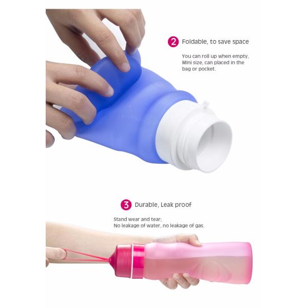 Unbreakable Silicone Water Bottle 320ml Impact Resistance Phthalate Free For Sports Drinking