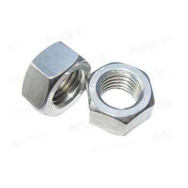 M12 Hexagon Lock Nut 1.75mm Pitch Coarse Thread Electroplating White Zinc​ Thickness 7mm