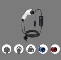 7KW 32A 1 Single Phase Electric Portable Charger Type 1 5M 10m Cable Electric Car Charger Wall Box Electric Car Charging Station CEE Plug