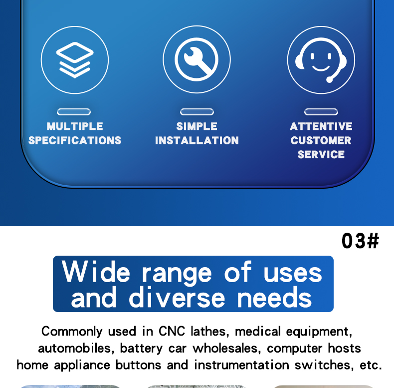 15A High Current Short Style IP65 Alumina Push Button Switch 19mm Self-Locking with LED 1NO 4-Pins with Wire