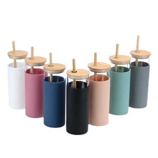 Bouteille d'eau en verre scellée de 16 oz, résistante au BPA, sans BPA, certifiée écologique, avec marque laser.