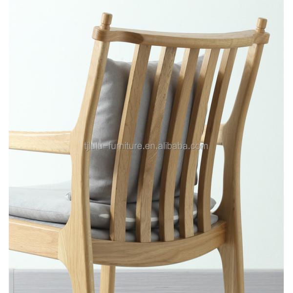 Modern Restaurant Hotel Fabric Wooden Armrest Chair Upholstered Wood Dining Chair with Upholstery in Bulk