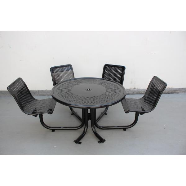 Коммерческий металлический пикник стол и стул набор круглый формы устойчивый к погодным условиям