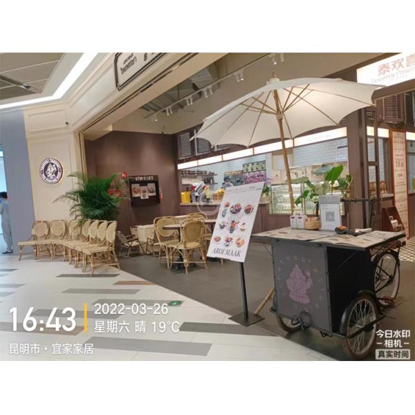 214*83*240cm Commercial Coffee Bike for Hot Drinks and Tea Stainless Steel Tricycle
