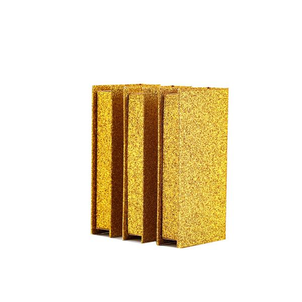 Colorido Brillo Brillante Oro Rosado Magnético Embalaje de pestañas vacías caja con logotipo personalizado