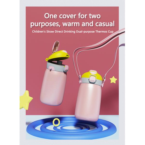 Kids Thermos Flask Stainless Steel Thermo Bottle Sublimation Water Bottle With Strap
