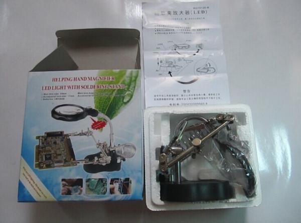 electric iron bracket with lights  magnifying glass for repair electrical board sculpture etc