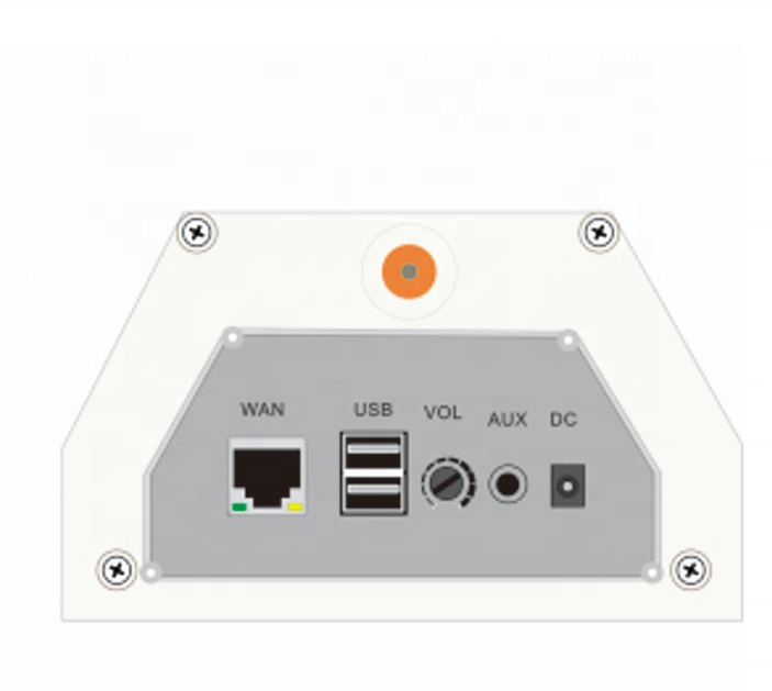 Aluminum White Column Speaker 15W 4 Inch Woofers Waterproof With Dual USB Interface