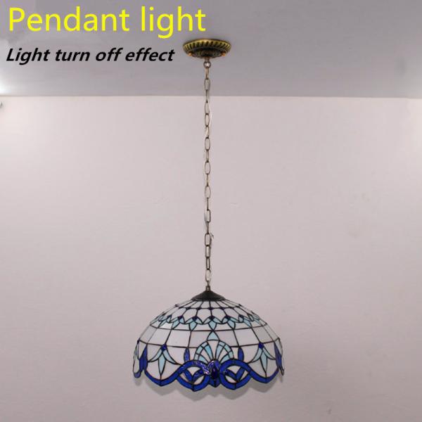 12'' European Style Turkish Light Bed Room Dinning Room Stained Glass Chandelier LED Glass Pendant Lamp