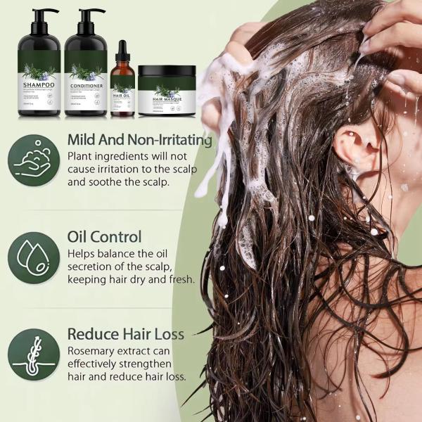 Champú Vegano de Marca Privada para Control de Grasa con Romero y Menta OEM