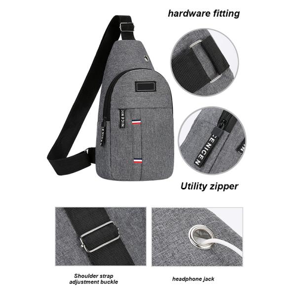 Casual Sport Side Bag For Men's Chest Youth Messenger Bag Fashion Solid Color