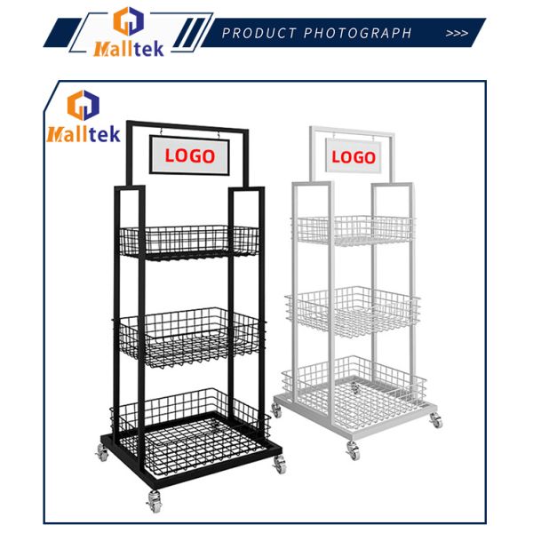Customized Supermarket Promotion Mesh Cage With Wheels