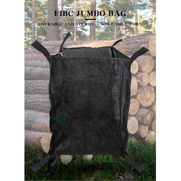 Full Body Black Mesh FIBC Jumbo Bag For Firewood Packaging 2 Years Warranty Fibc Sack