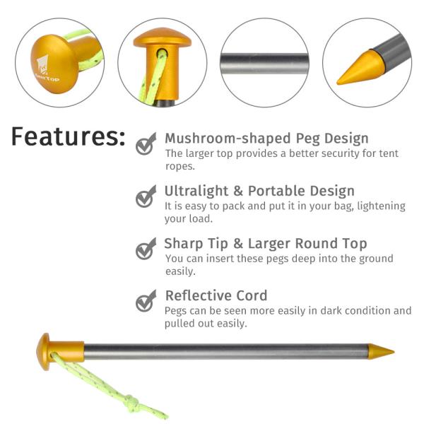 5.9in Aluminum Tent Pegs