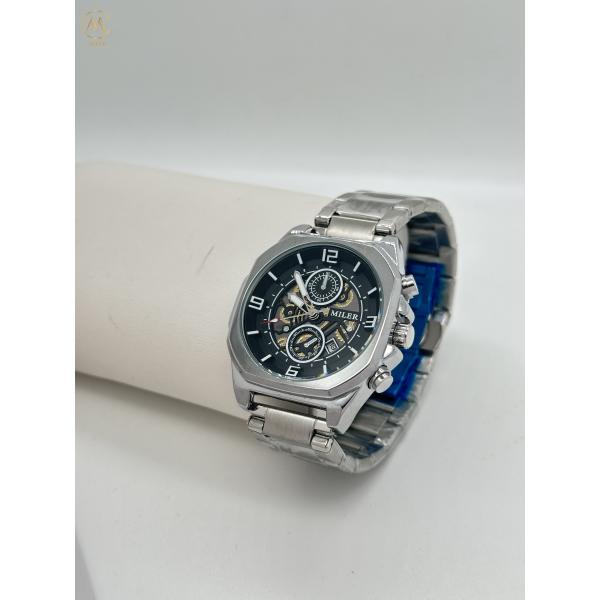 ML1113-Silver Bezel Luxury Trend Design Men Quartz Watches With Stainless Steel Band