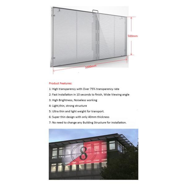 дисплей СИД стекла окна дисплея СИД P3.91 2500cd/Sqm IP45 на открытом воздухе прозрачный