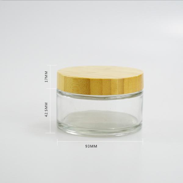 200g frasco de creme de vidro com tampa de bambu para manteiga do corpo do produto em qualquer cor que você quiser
