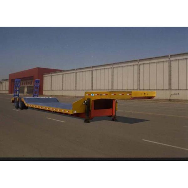 Camión de remolque plano semi bajo alto de la eficacia 12000*3000*6m m 2 árboles 50 toneladas