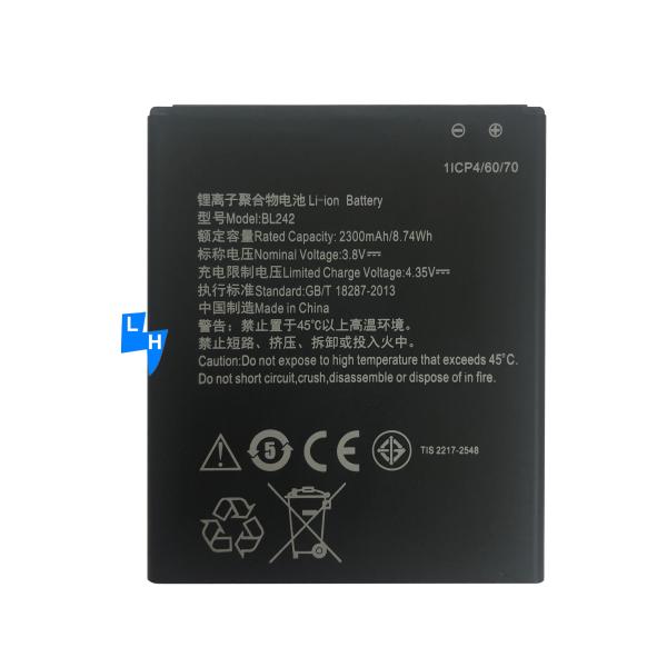 2300mAh BL242 VIBE C A2020 A6010 K3 K30 Lithim battery for Lenovo A6000 mobile phone