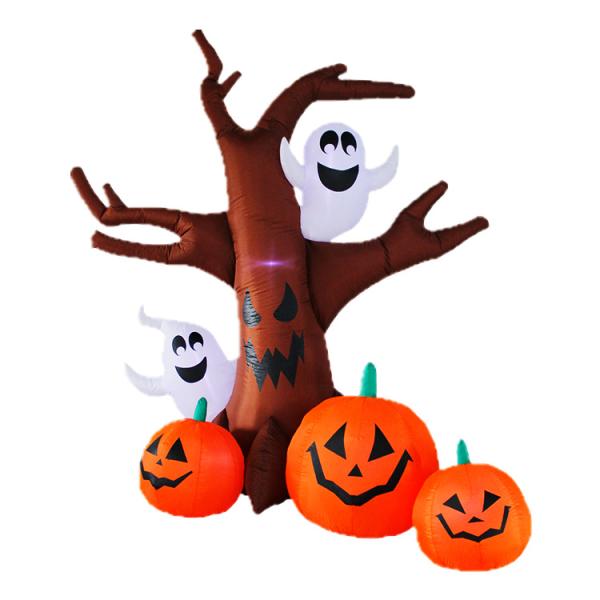 Plastic Halloween Inflatable Pumpkin Tombstone Pumpkins w/ LEDs Perfect for Halloween
