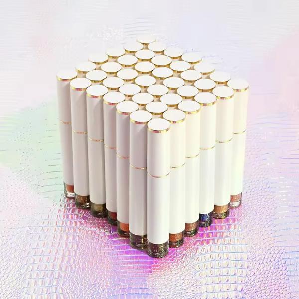 Boîte de tubes de brillant à lèvres ronds et transparents avec étiquette personnalisée, emballage de tubes cosmétiques vides