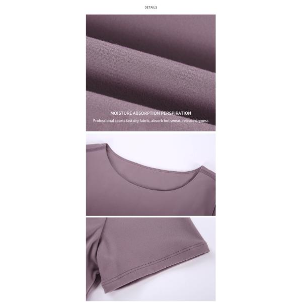 Women Slim Fit Activewear T Shirts Light Weight Naked Feeling Padded T Shirt