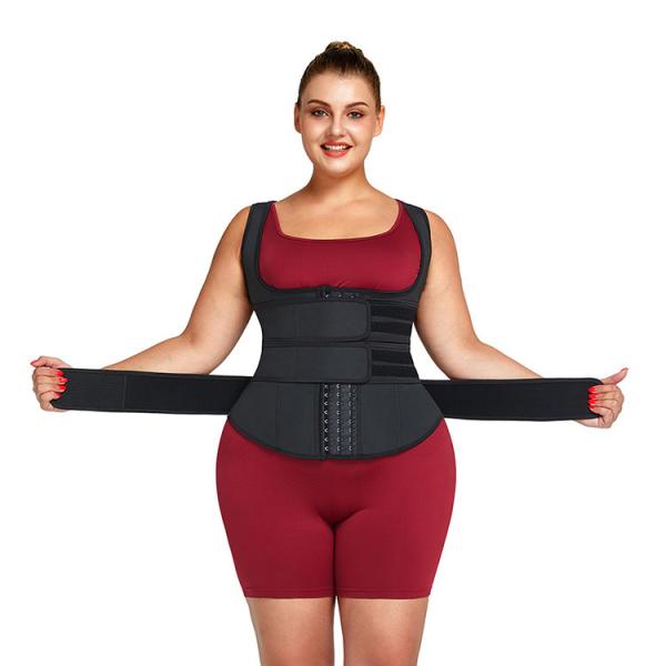 OEM Waist Trainer HEXIN Black Shaping Front Hooks Adjustable Straps 25 Steel Boned Vest