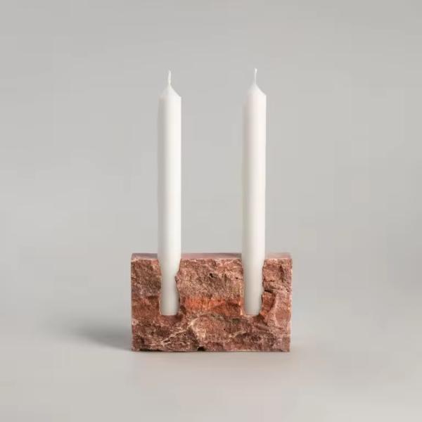 Christmas Home Decor Candle Holder Natural Stone Decorating Travertine Marble Holder