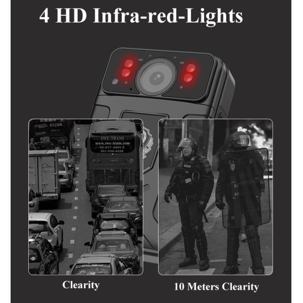 Водостойкие IP67 полицейские телесные камеры 4G Bluetooth с определением видео аудио