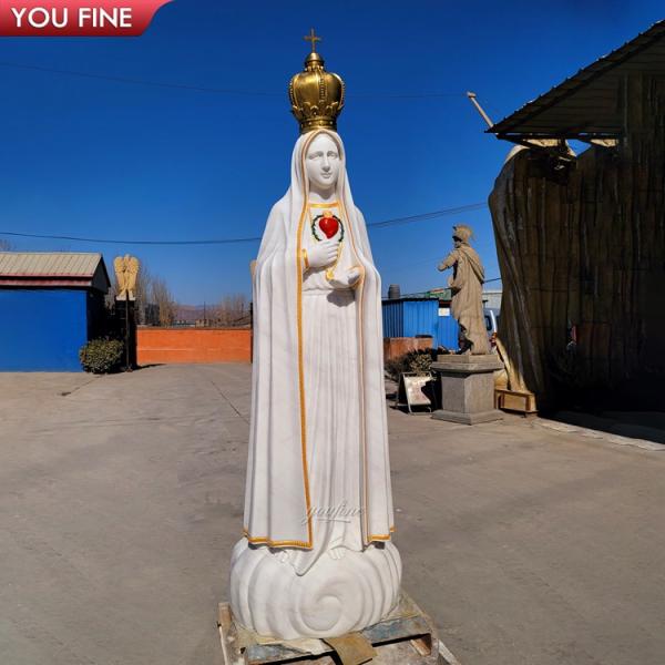 Outdoor Church Religious White Life Size Marble Statue of Virgin Mary Lourdes and Holy Bernadette