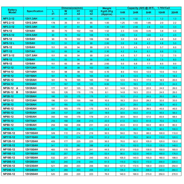 China Champion Battery  12V NP Series Lead Acid AGM Battery VRLA Battery, SLA Battery
