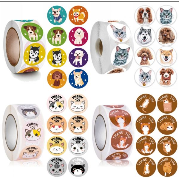 Cute Cartoon Animals Adhesive Thank You Sticker Labels For Teachers Appreciation
