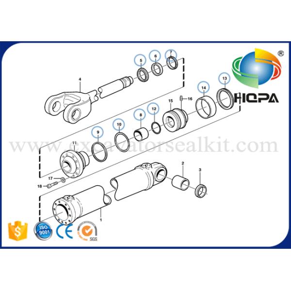 11707026 11990396 equipos de reparación del excavador de los sellos/L180C L180D del cilindro hidráulico
