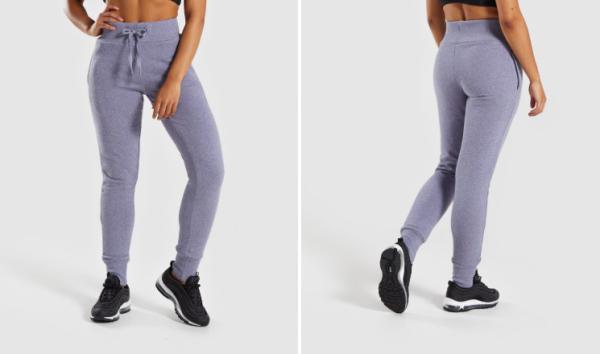 Basculadores respiráveis do Sportswear das mulheres 350gsm da aptidão alta da cintura que correm calças dos esportes