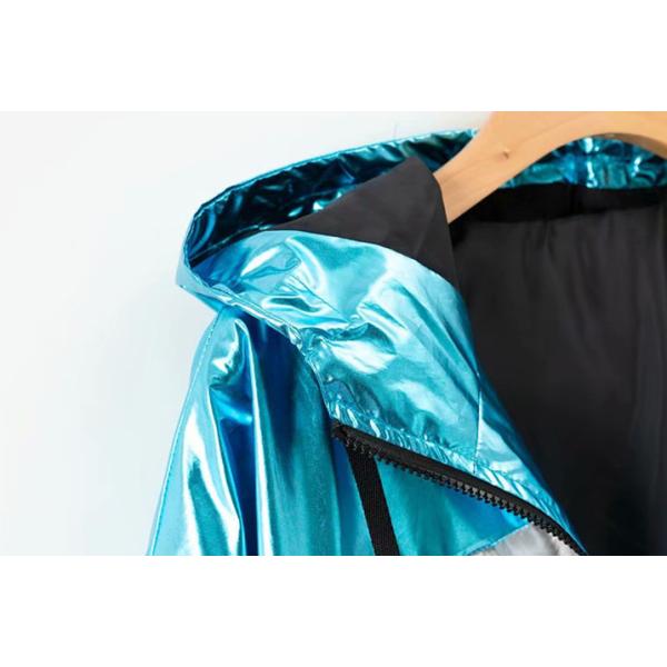 Fashion Mens Reflective Jacket / Womens Metallic Coat Plating Coating