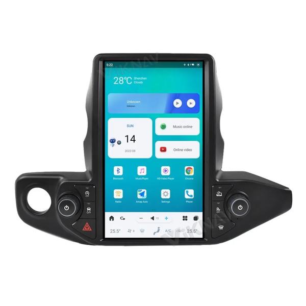 Для 2018-2021 Jeep Wrangler 13,6 дюймовый сенсорный экран Автомобильное радио Навигация GPS Мультимедиа DVD-плеер Беспроводной Carplay 4G