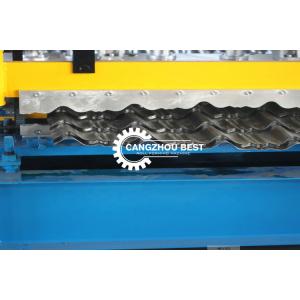 Chain Drive Roof Tile Roll Forming Machine With Hydraulic Pressing Cutting Devices