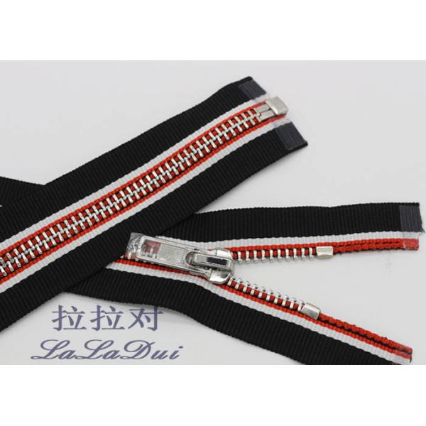 Multi Color Concealed Brass Metal Teeth Zipper Open End 5# Length Customized For Jacket