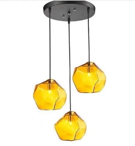 Stone Shape Glass Pendant Light / Modern Irregularity Restaurant Hanging Lights