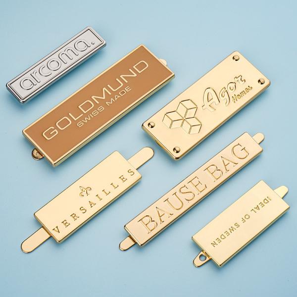 Rectangle Engraved Custom Metal Logo Nameplate Prevent Fade Surface for Handbags