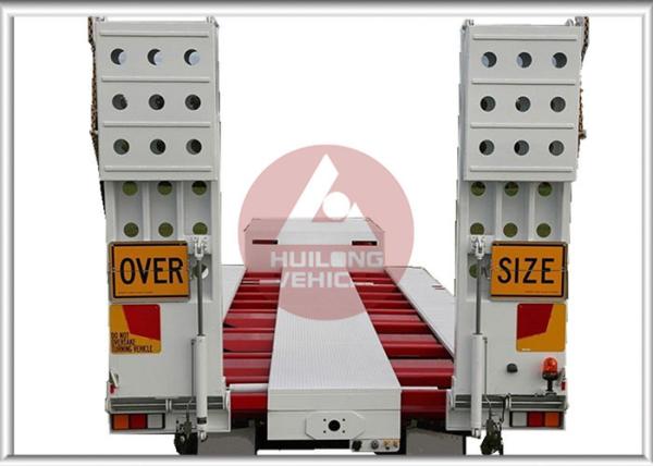 100T Heavy Duty Trailer Double Speed , Gooseneck Flatbed Trailer 13000x3000x1550 Mm