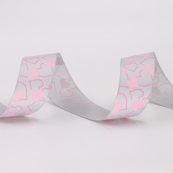 Silk Screen Printing Double Faced Satin Ribbon 100% Polyester Material