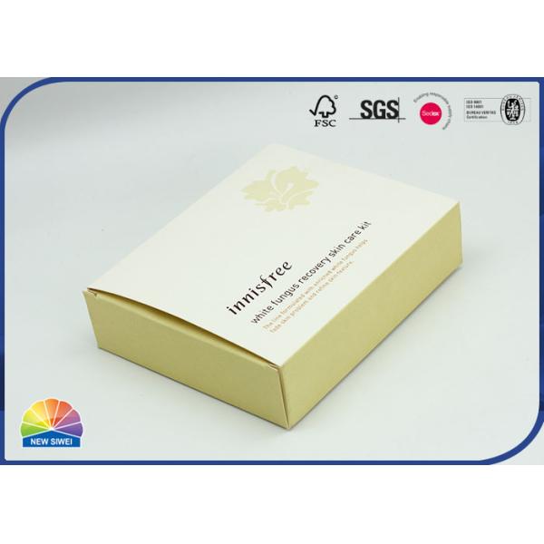 4c UV Print White Kraft Paper Folding Cosmetic Box Debossing Logo